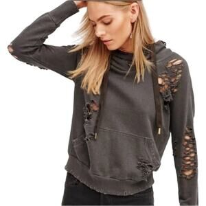 NSF Lisse Destroyed Hoodie Gray Size S